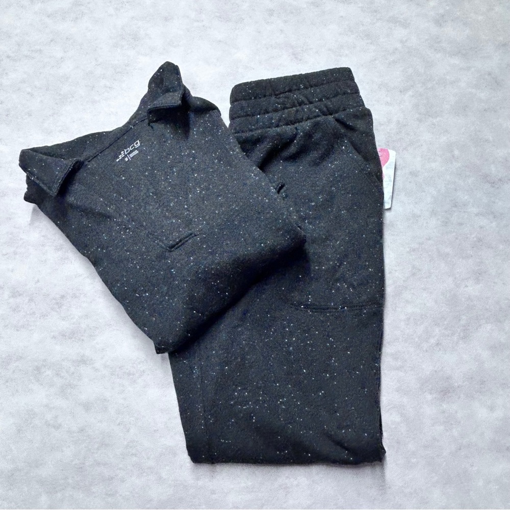 NWT BCG Black Sweat Suit Top and Bottoms Comfortable Athletic Wear S/XS